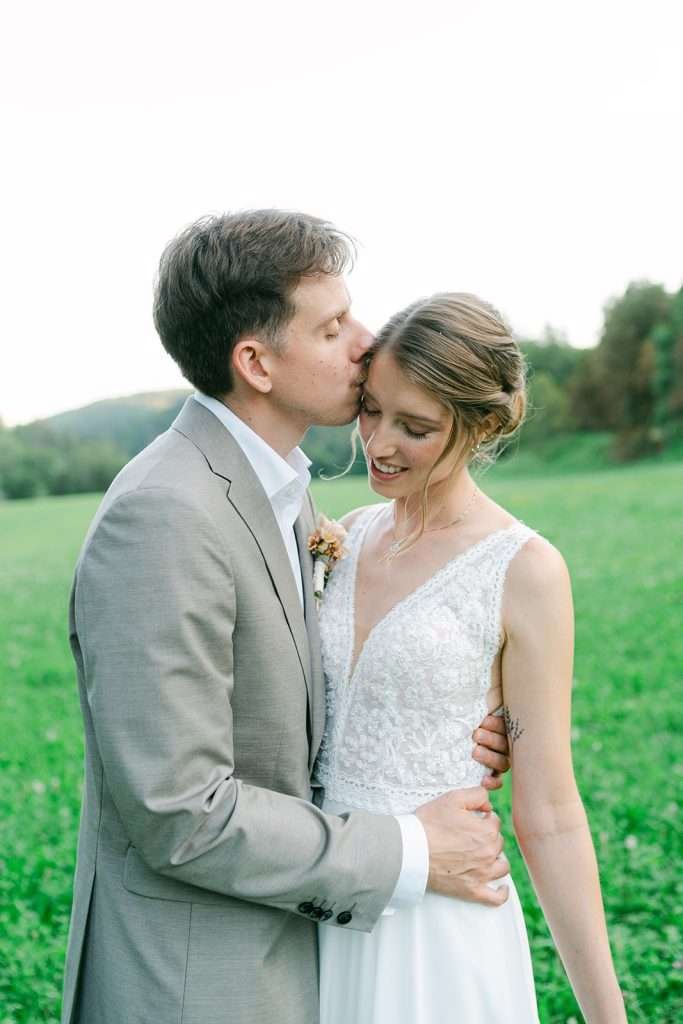 A married couple during their photo session in Switzerland.
