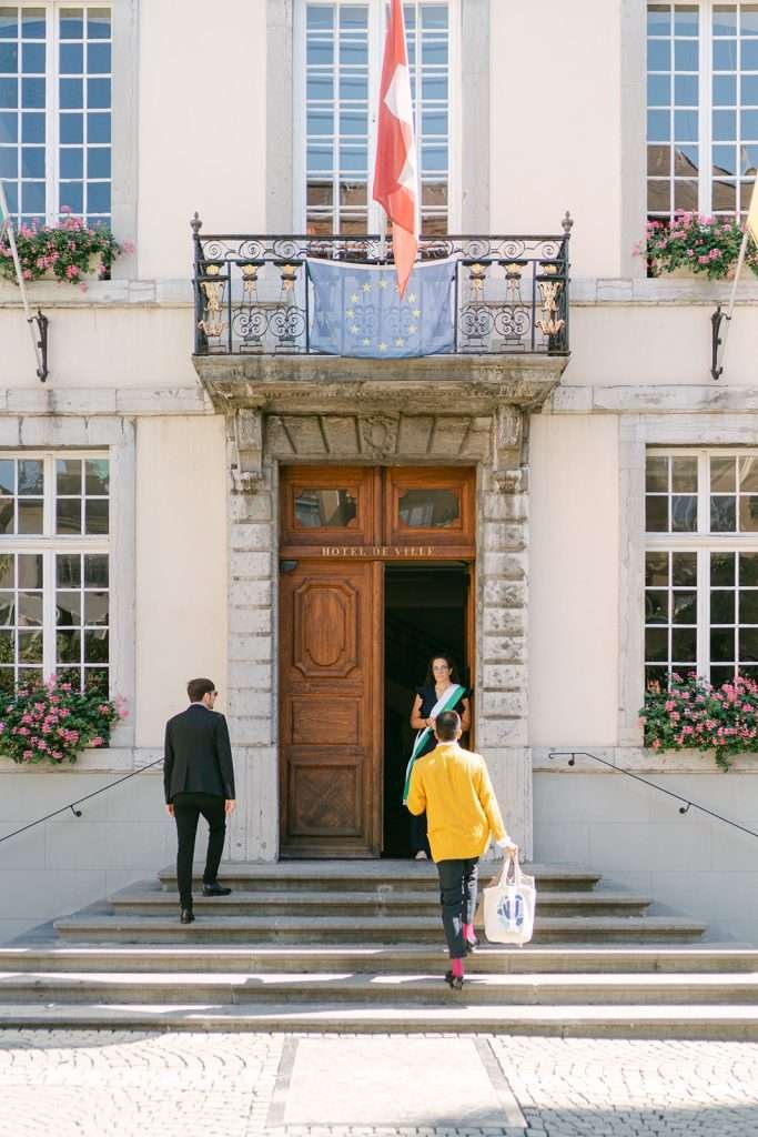 The front door of the building of civil wedding ceremonies.