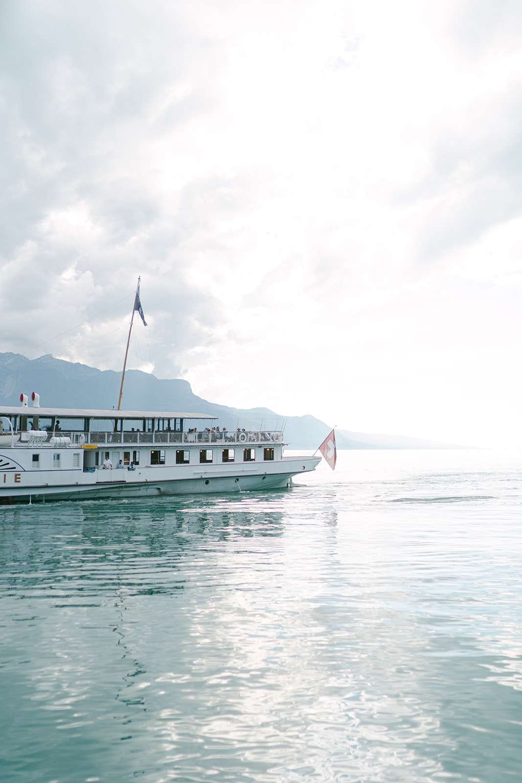 A boat on Lake Geneva in Vevey