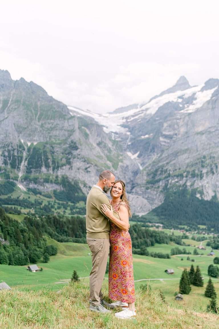 A couple in The mountains in Grindelwald Switzerland