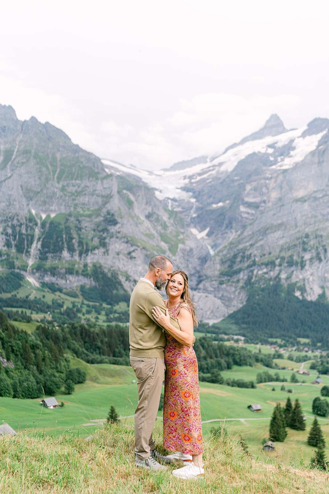 A couple in The mountains in Grindelwald Switzerland