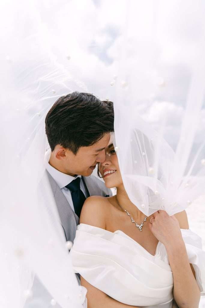 A couple kissing during their engagement shoot in Zermatt Switzerland.
