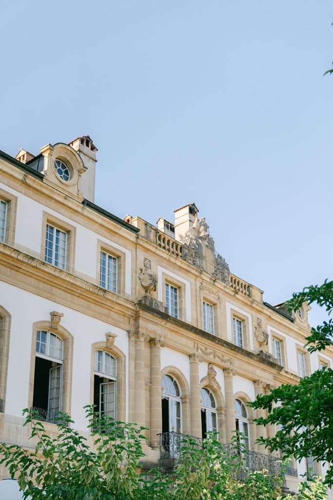 A look at the facade with ornate stonework